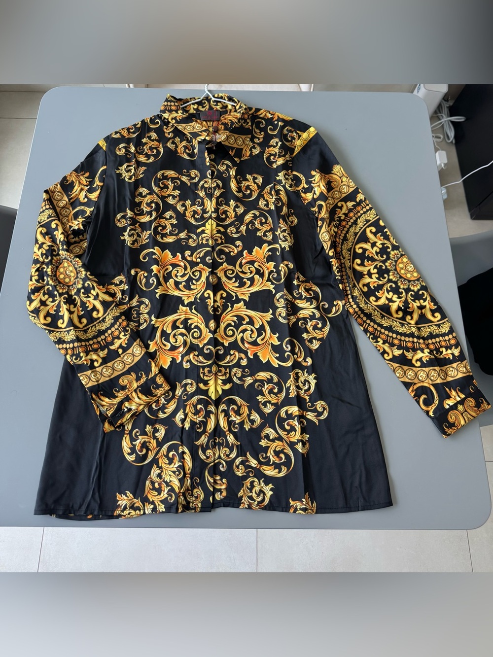 Louis Feraud Blouse with black and Gold Print